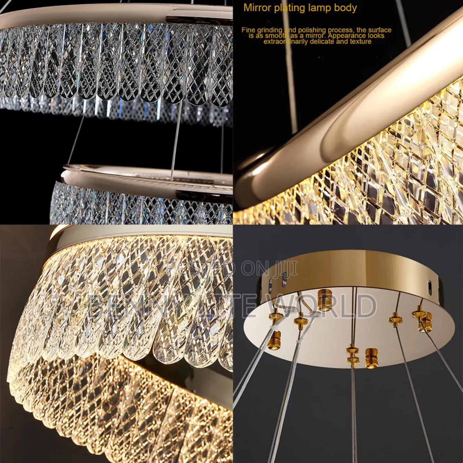 Modern 2-Layer Led Glass Chandelier 24+32 Inch Flush Mounted