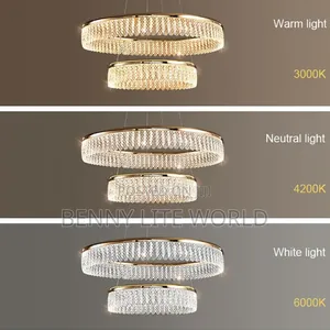 Modern 2-Layer Led Glass Chandelier 24+32 Inch Flush Mounted