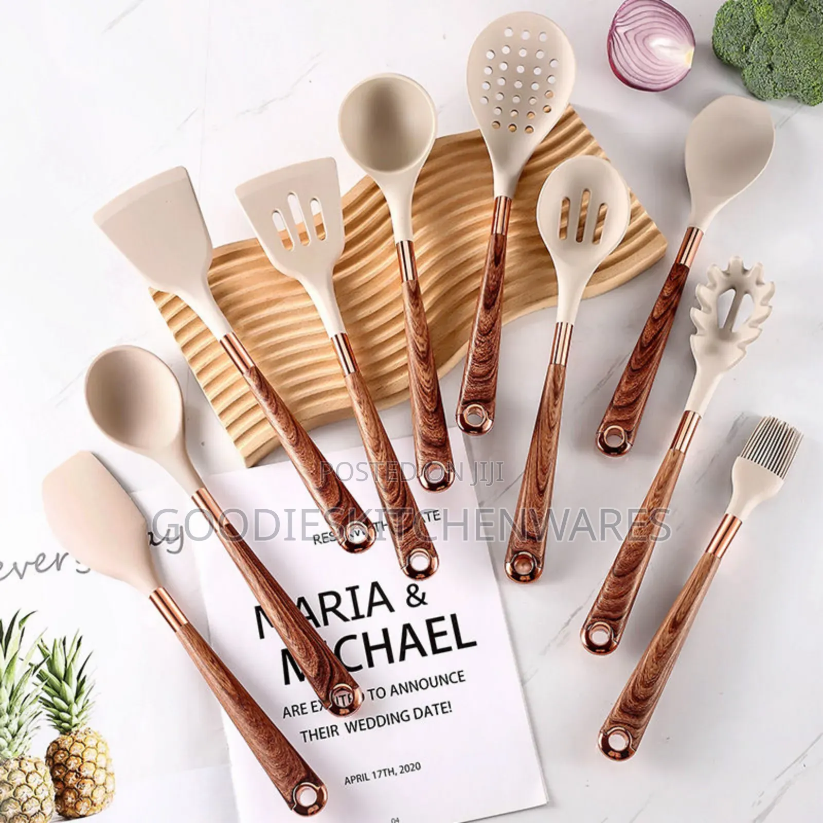 Silicone Spoon Set High Quality Gold-Plated