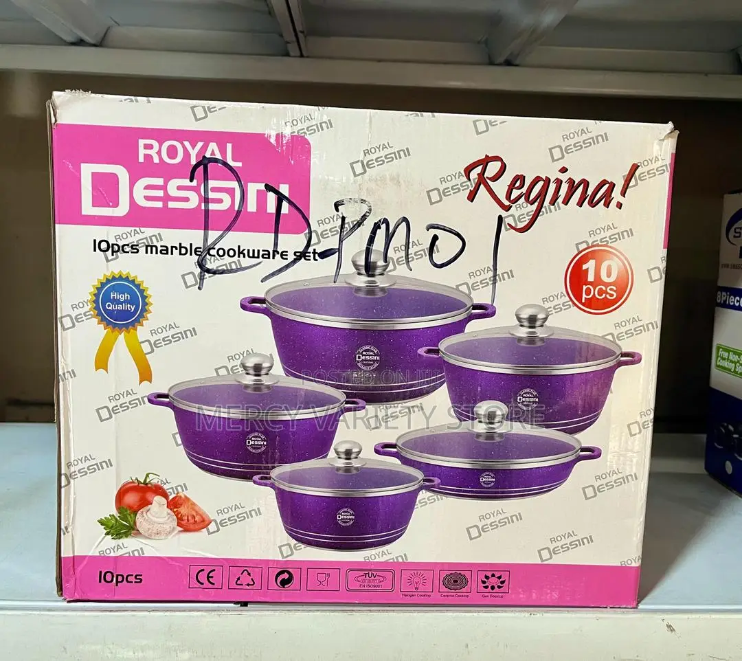 10pcs Royal Dessini Marble Cookware Set
