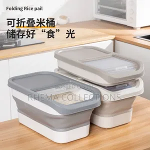 Collapsible Silicon Food Storage Bucket With Measuring Cup