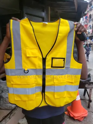 Yellow Reflective Jacket With Zip & Pocket