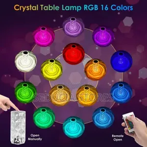 Rechargeable Diamond Crystal RGB Multi Colored Bedside Lamp