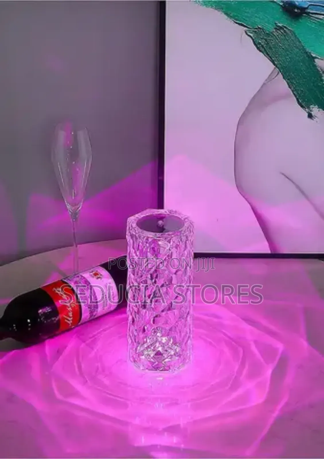 Rechargeable Diamond Crystal RGB Multi Colored Bedside Lamp