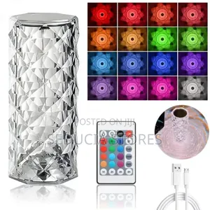 Rechargeable Diamond Crystal RGB Multi Colored Bedside Lamp