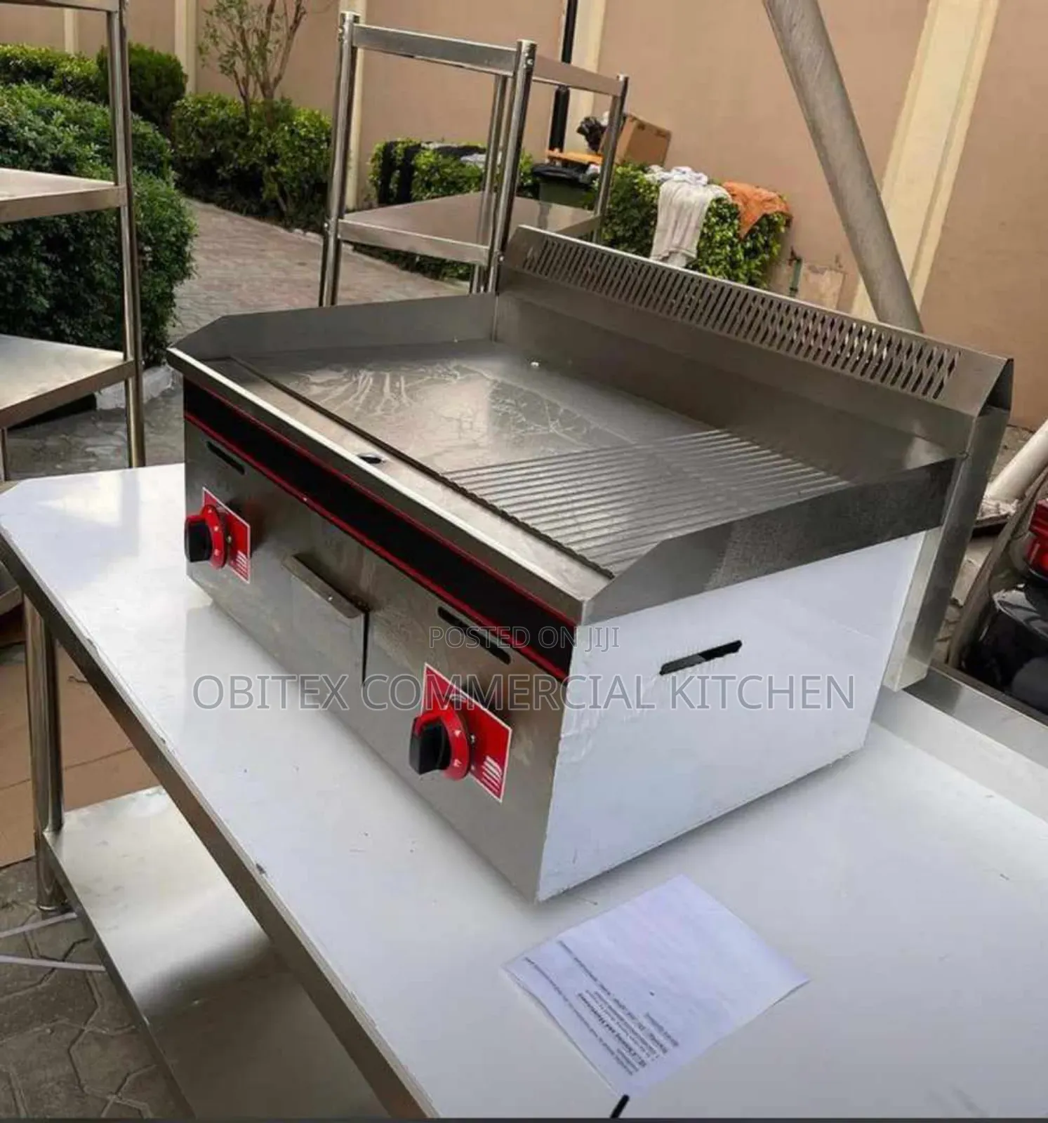 Commercial Gas Griddle Machine 2nubs Rough and Smooth Face