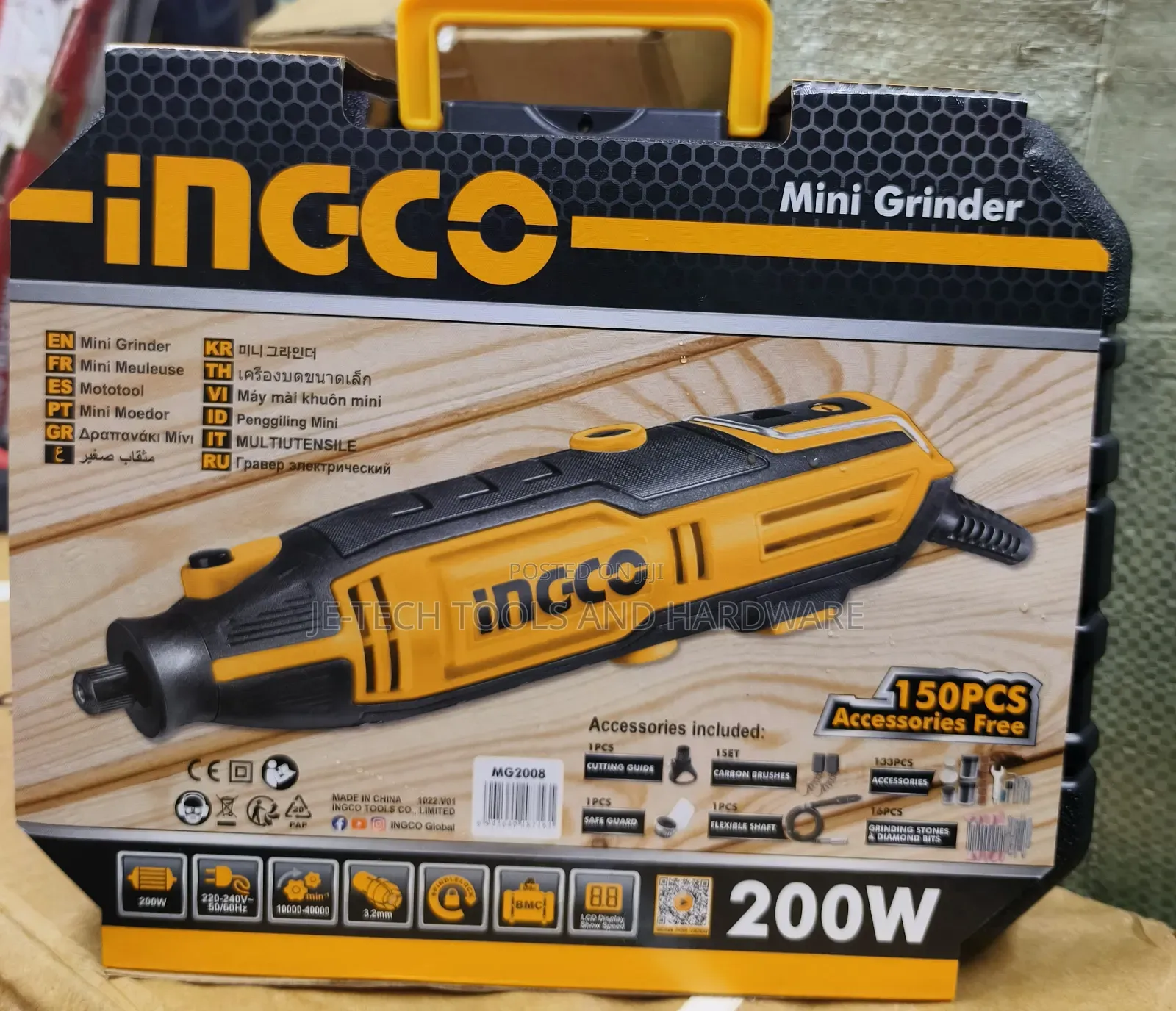 Ingco Mg2008 Mini Grinder - 200w, Variable Speed