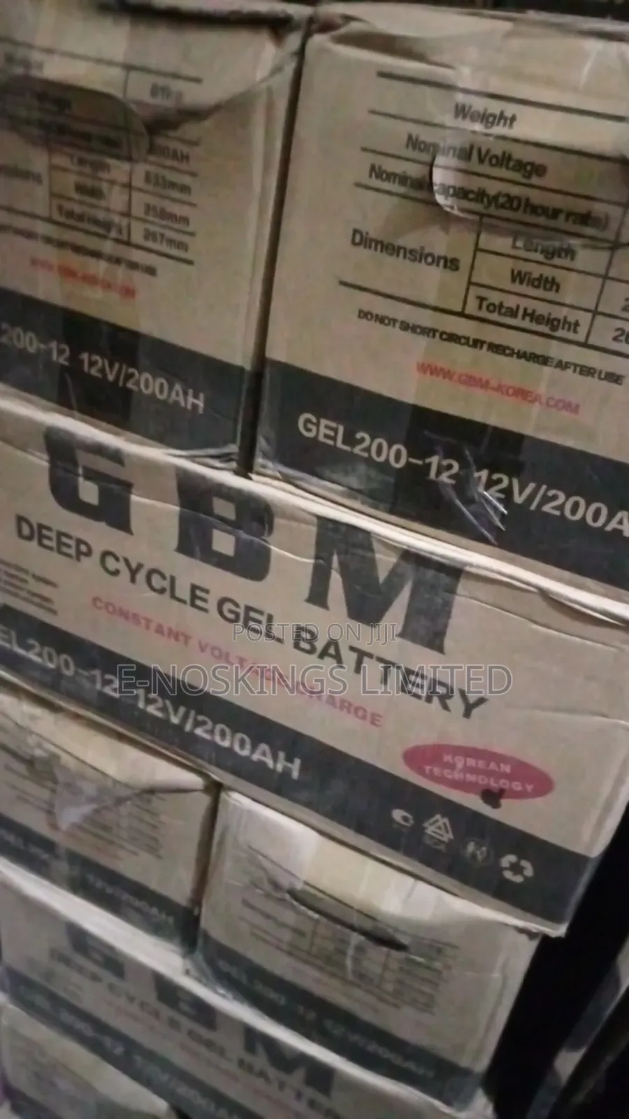 GBM 100ah 12v Battery Dry Cell
