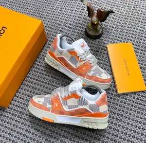 Louis Vuitton Mad Drip Orange/Check/Cream Trainers Sneakers