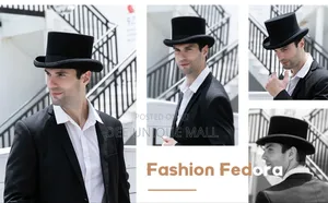 Black Wool Felt Traditional Top Hat.Magician Hat