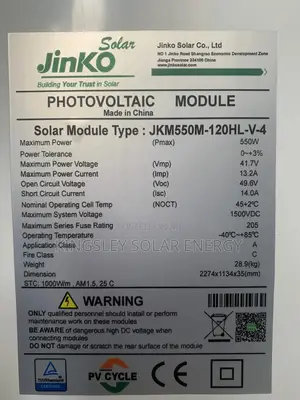 JINKO SOLAR PANEL (Halfcut) Mono 550watts