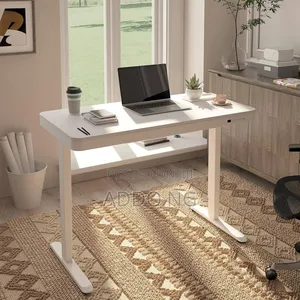 Home and Office Glass Adjustable Desk With Charging Plug