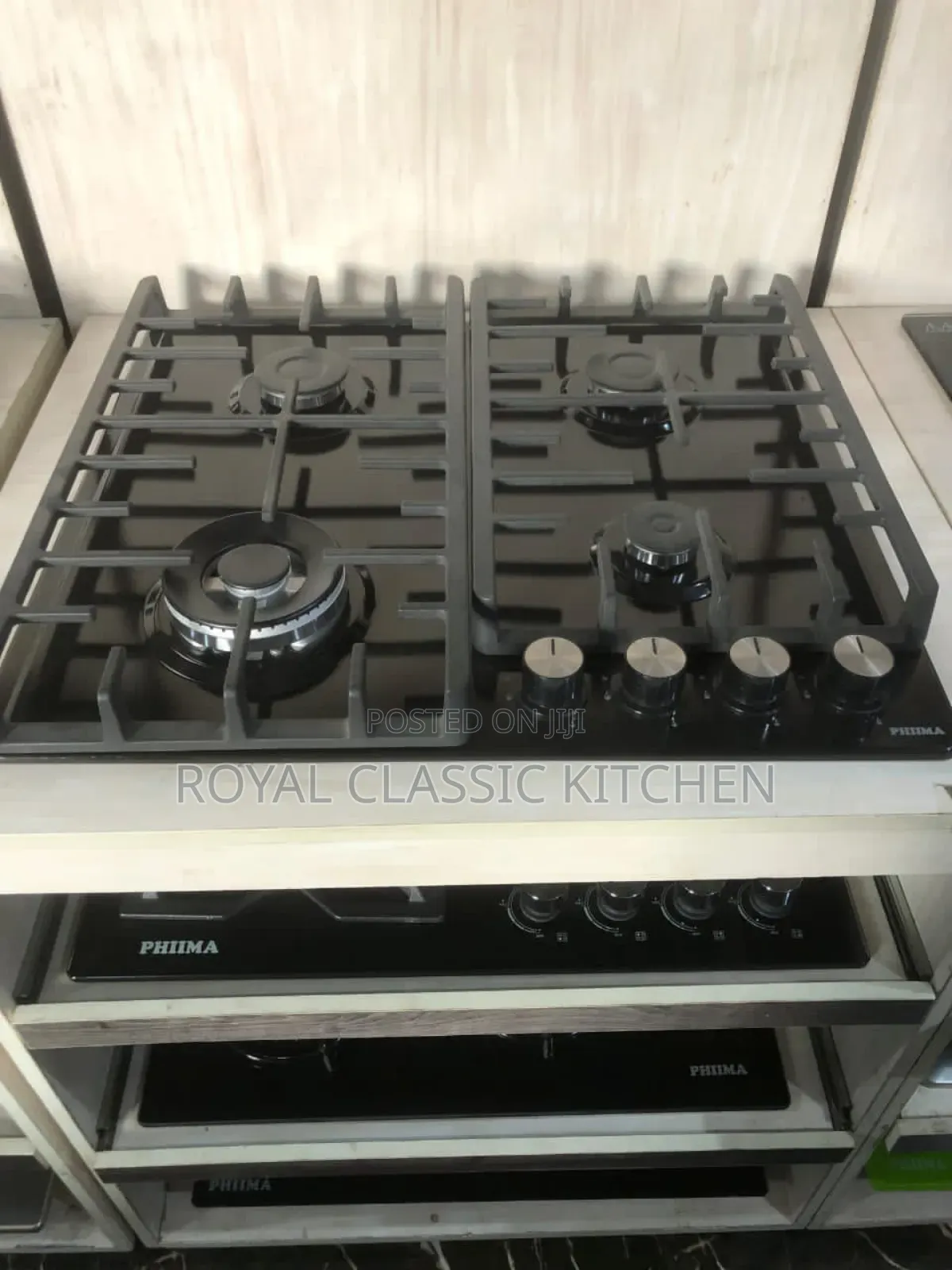 4 Burner Black Steel