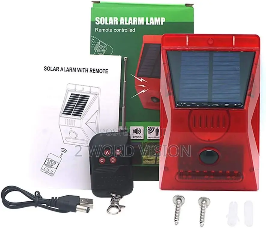 Solar Powered Motion Sensor Alarm With Remote Control