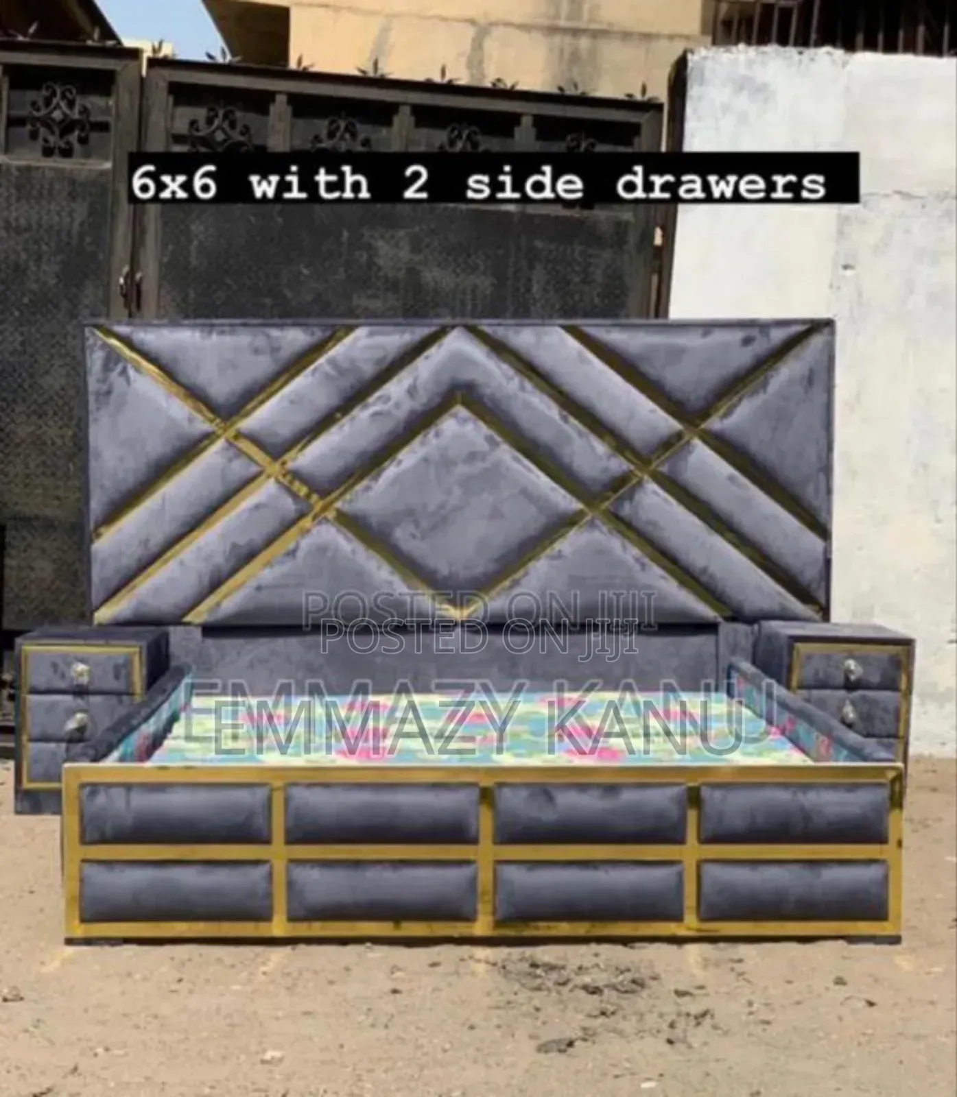 6x6 Bedframe With 2 Side Drawers