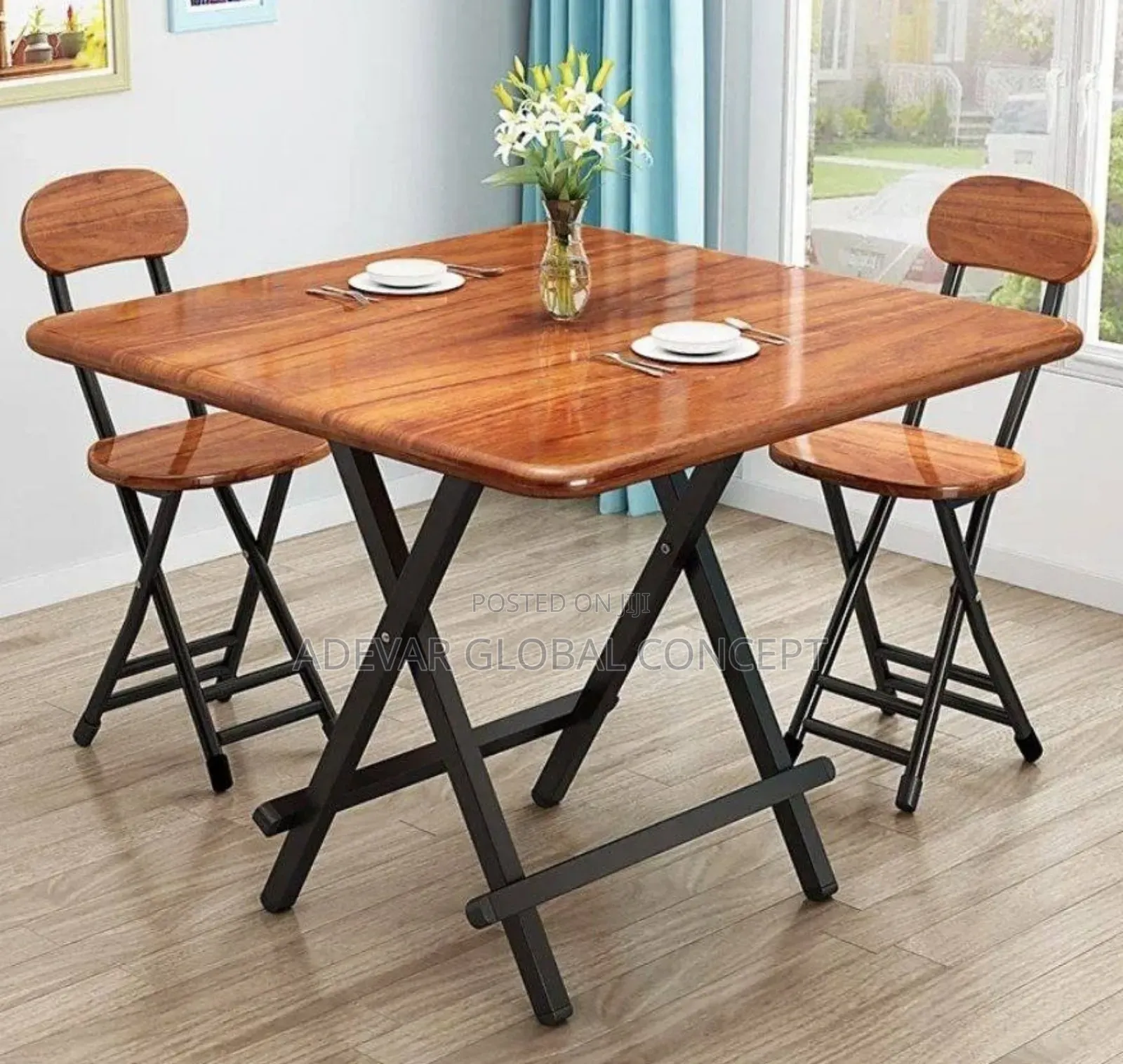 Multipurpose Foldable 1 Table and 2 Chairs