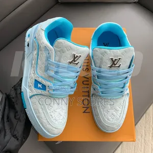 High Quality New Louis Vuitton Lv Trainer Sneakers Blue SNKS
