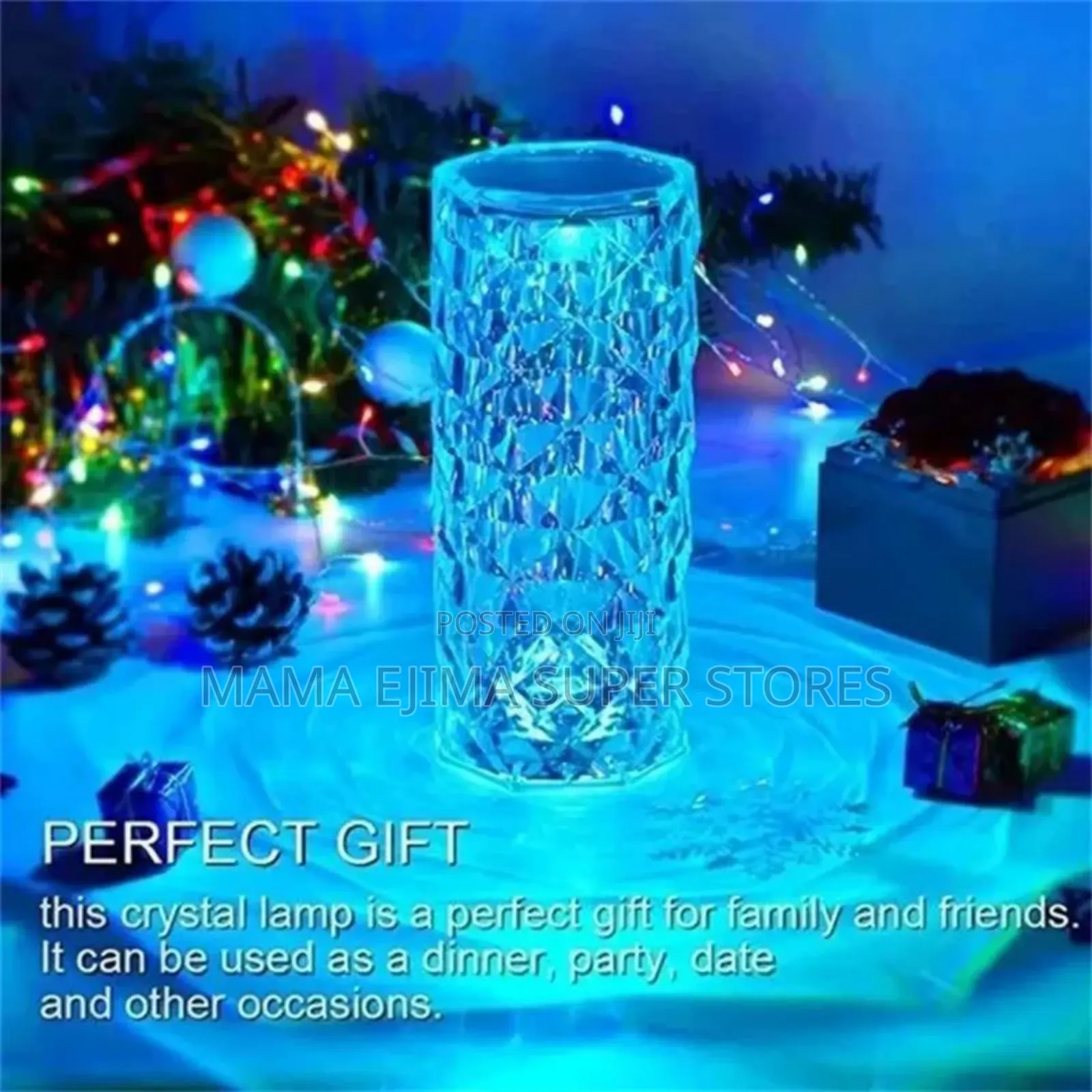 3/16 Colors LED Crystal Table Lamp Rose Light Projector Touc