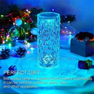 3/16 Colors LED Crystal Table Lamp Rose Light Projector Touc