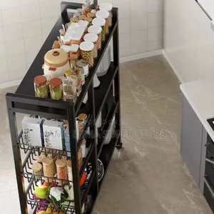 Kitchen Vegetable Basket Trolley Multifunctional Storage Rac
