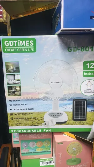 Solar Rechargeable Fan 12inch Oscillating