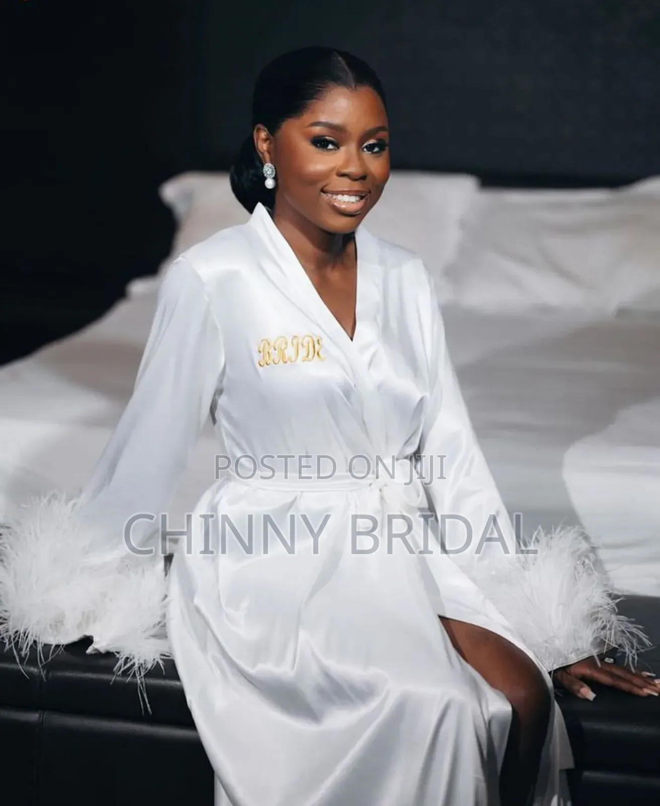 White Customized Bridal Robe