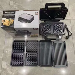 Silvercrest 3 in 1 Sandwich Toaster, Non-Stick Changable Pla