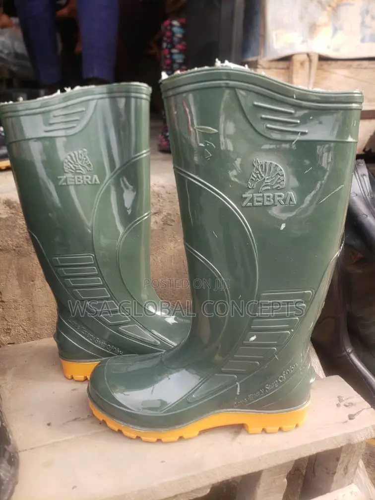 Zebra Long Rain Boots