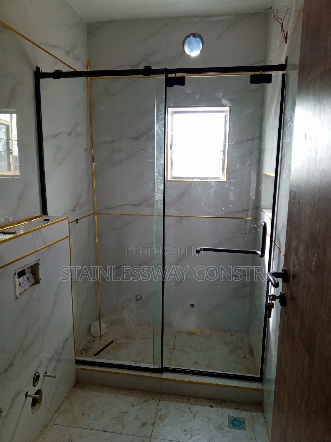 Shower Glass Cubicle Sapele