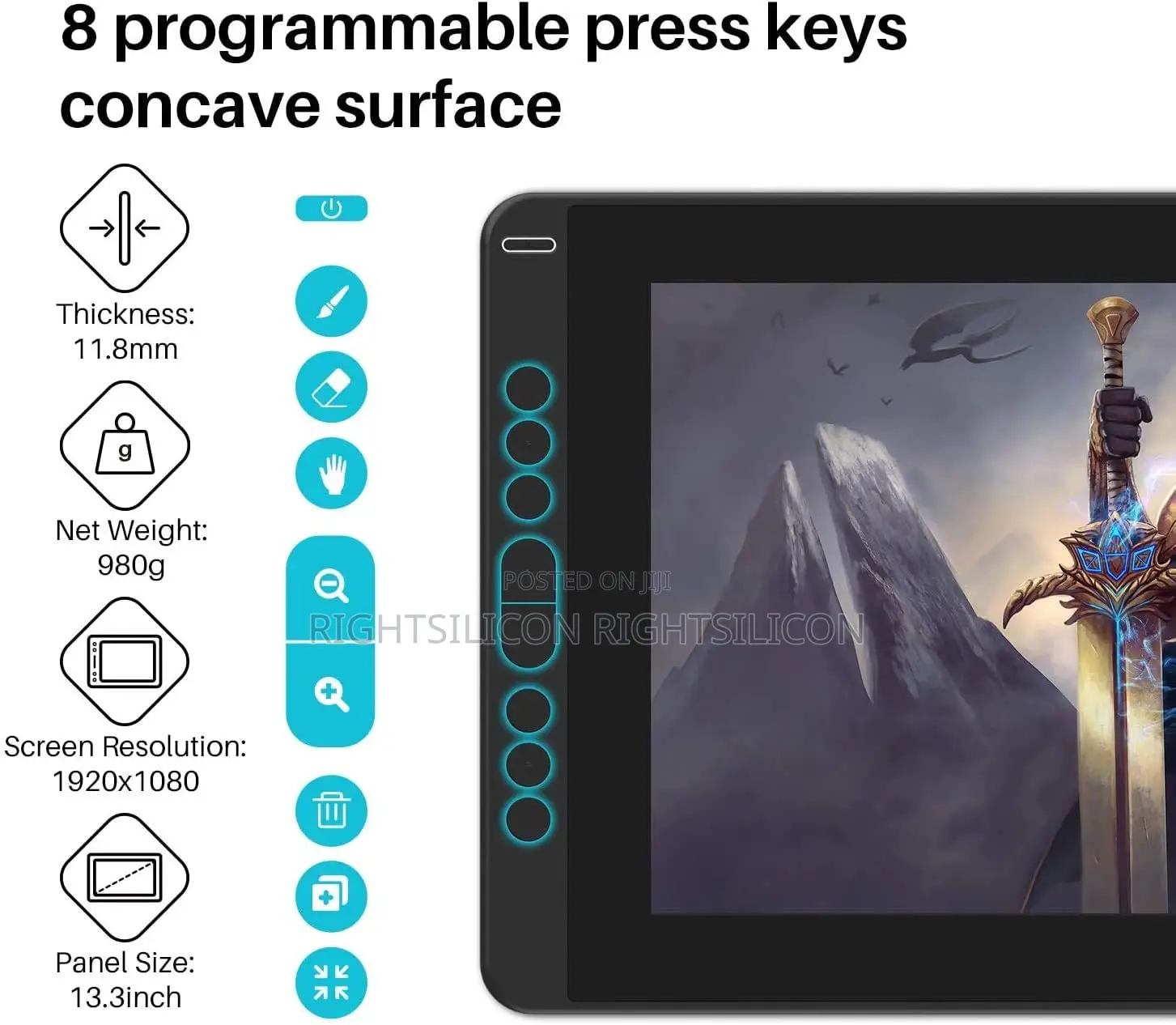 USA HUION KAMVAS 13 Drawing Tablet With Screen, Full