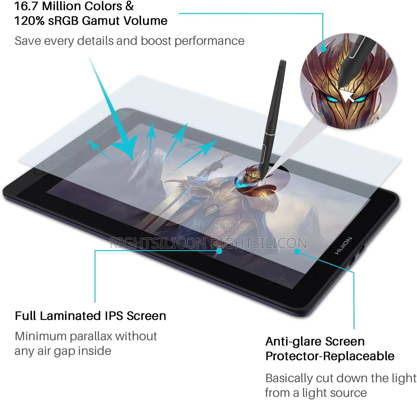 USA HUION KAMVAS 13 Drawing Tablet With Screen, Full