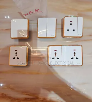 KAN UK Gold and White Switches and Sockets S
