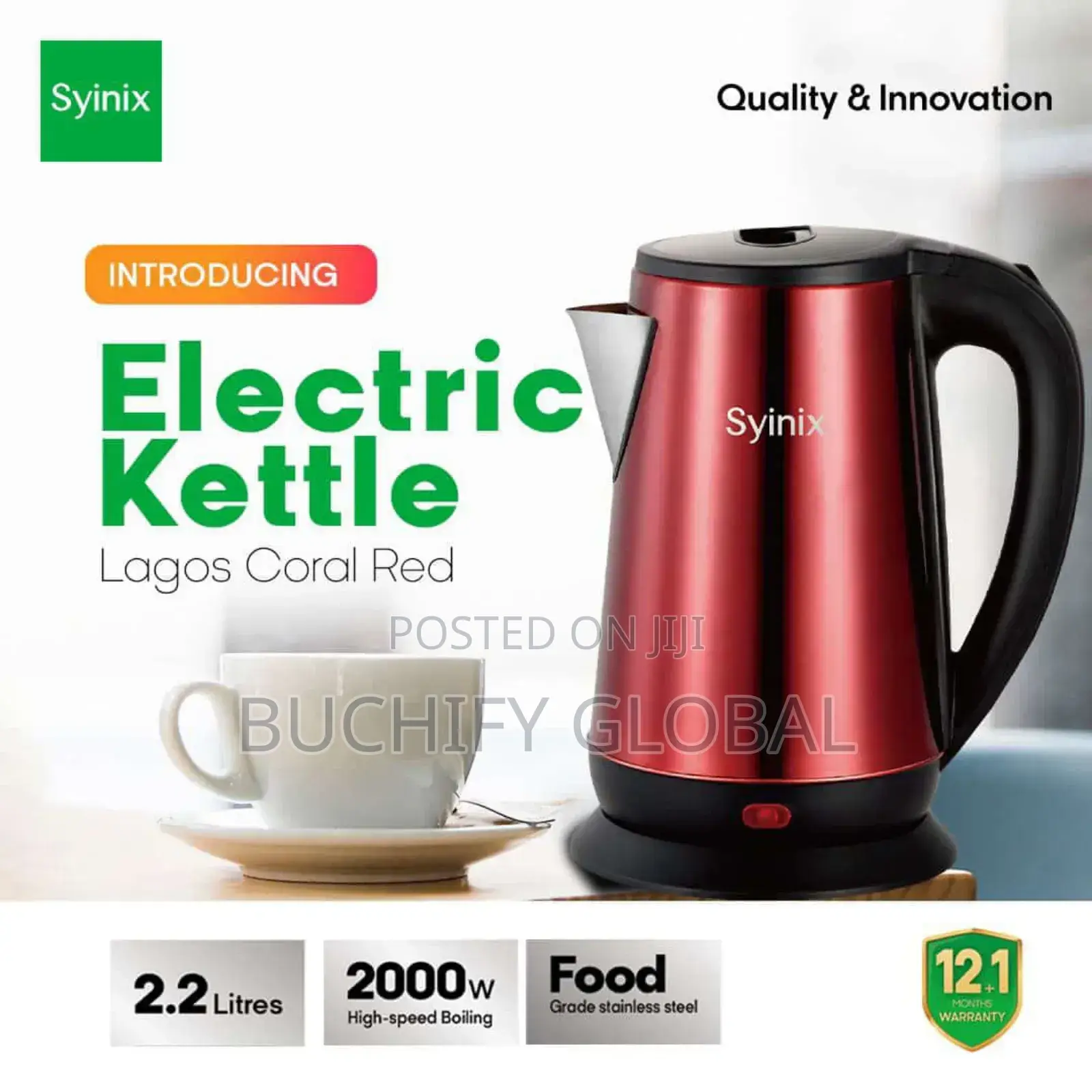 Syinix Electric Kettle 2.2L