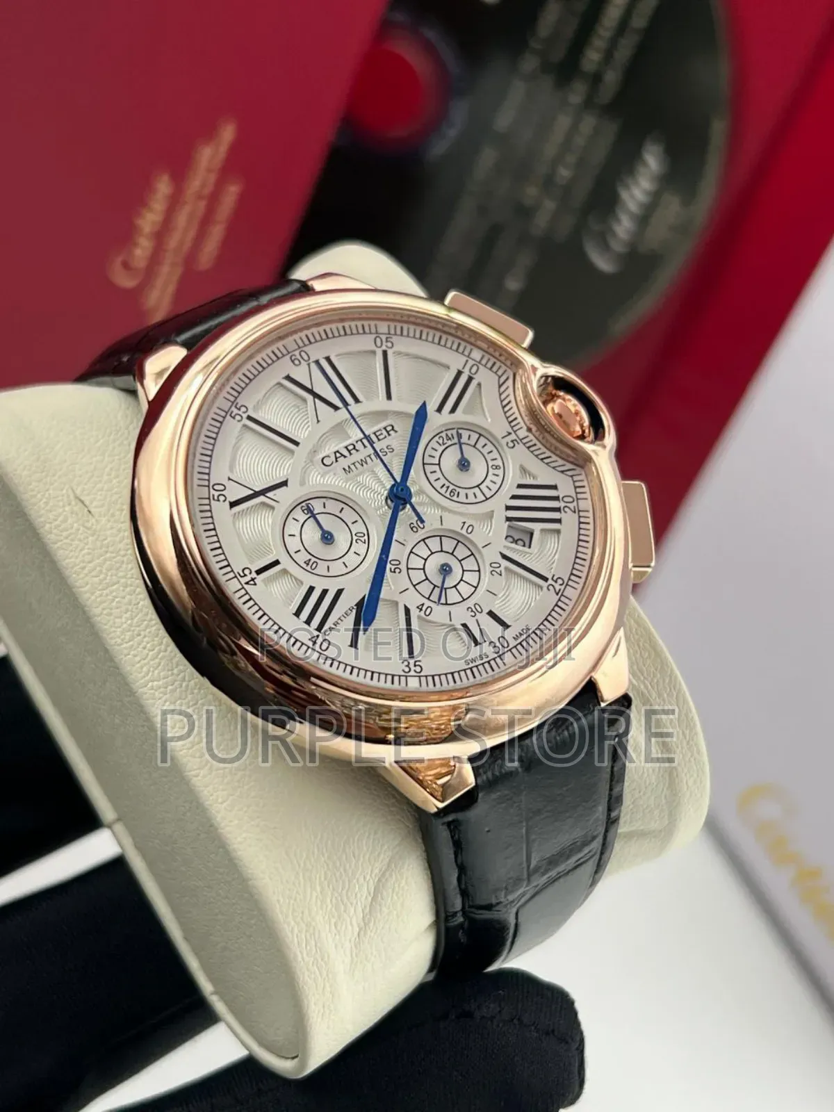 Cartier Chronograph Leather Watch