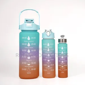 3in1 Motivational Water Bottle With Straw