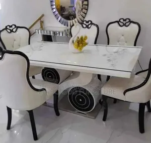 6seater Imported Turkish Marble Dining Table With Solid Chai