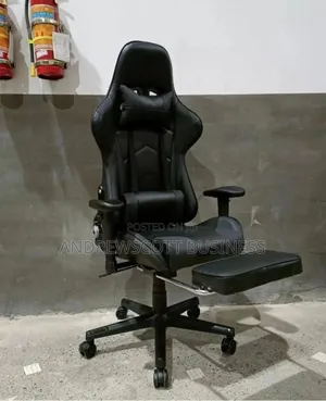 Gaming Chair All Black and White and Black