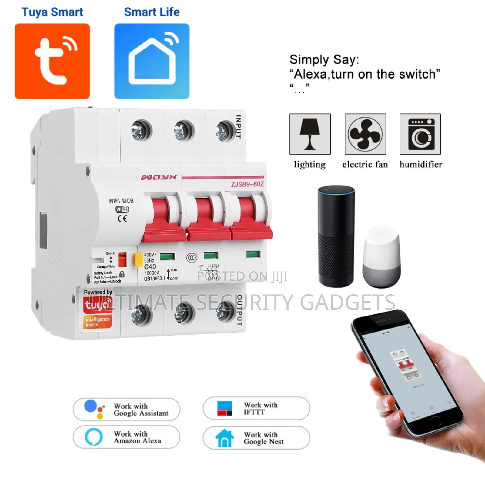Wi-Fi Tuya Smart 100amp Breaker (3 Pole)
