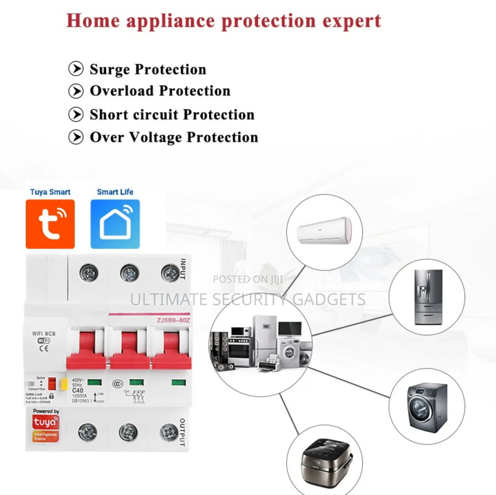 Wi-Fi Tuya Smart 100amp Breaker (3 Pole)