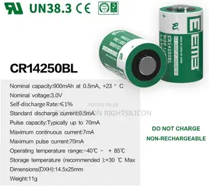 USA 1x EEMB CR 14250 1/2 AA 3V Lithium Battery