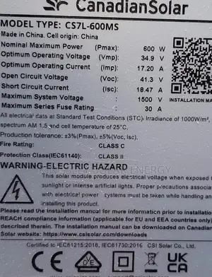 CANADIAN SOLAR PANEL (Halfcut) Mono 600watts