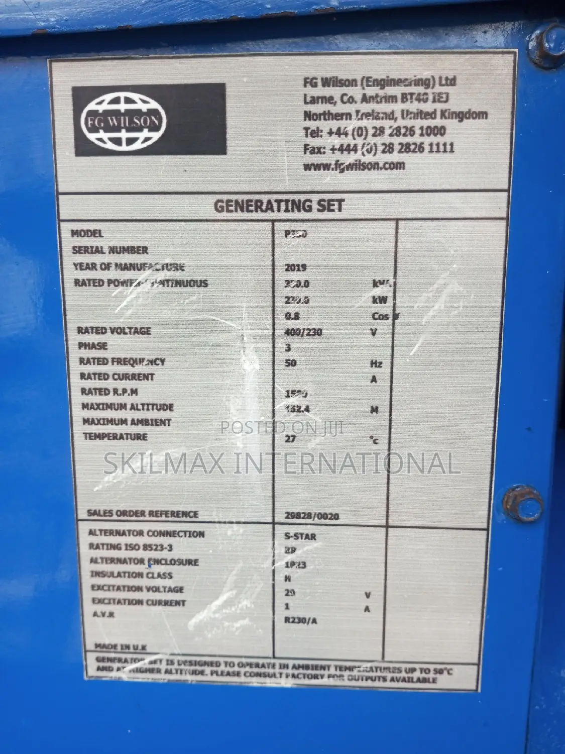 Clean 350kva Perkins Generator