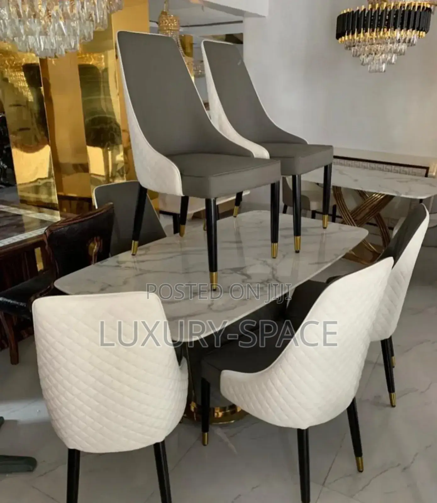 Luxury Marble Dining Set by 6 Chairs