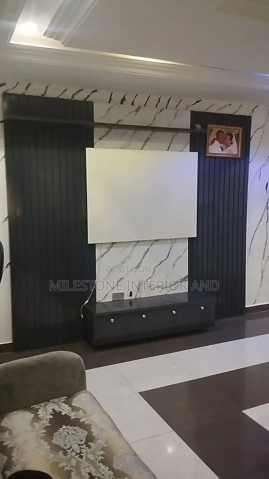 High Quality Tv Panel With Suspended Console,Led Lights