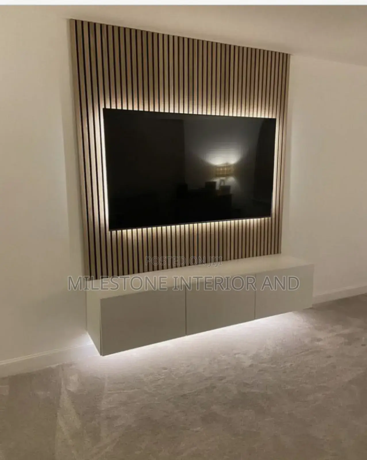 Hq MDF Tv Panel Console With Defined Background Lights