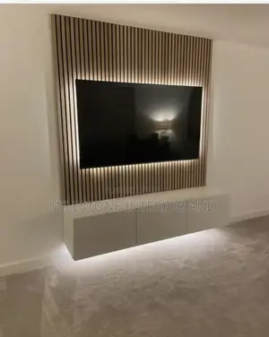 Hq MDF Tv Panel Console With Defined Background Lights