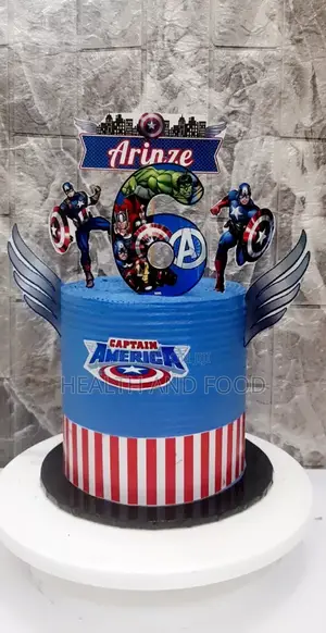 6" 3 Flavour Captain America Children Cake