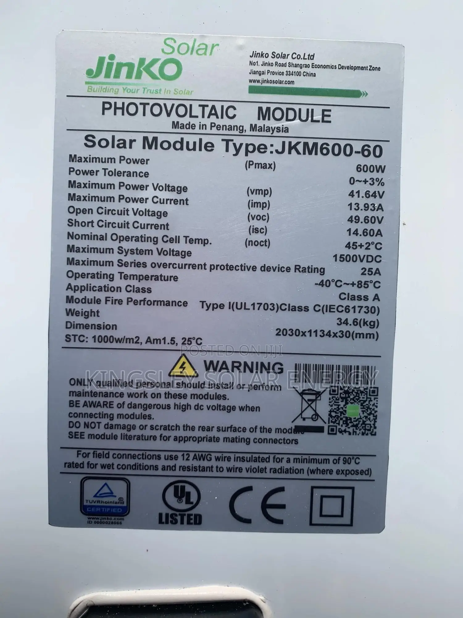 Felicity Solar Panel (Halfcut)Mono 600watts