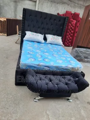 4.5 By6 Bedframe and Footrest and Mattress