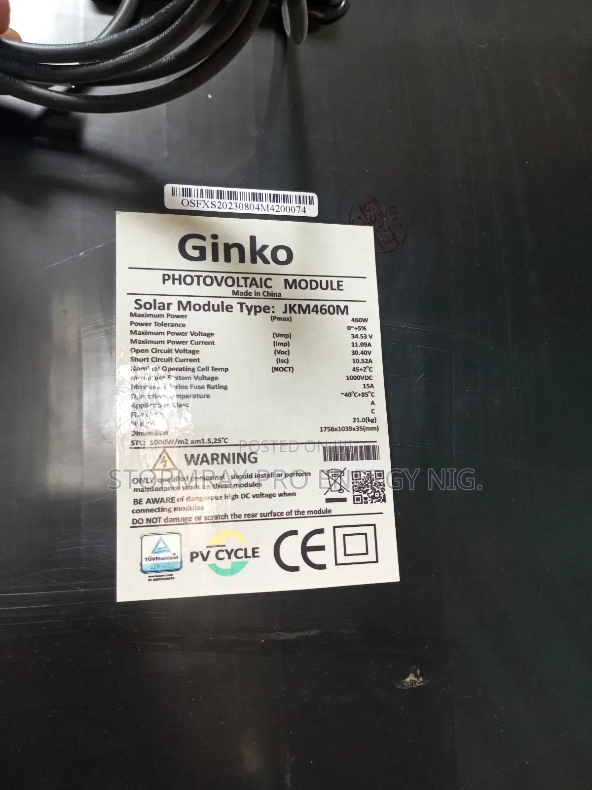 460 Watts Ginko Solar Panels